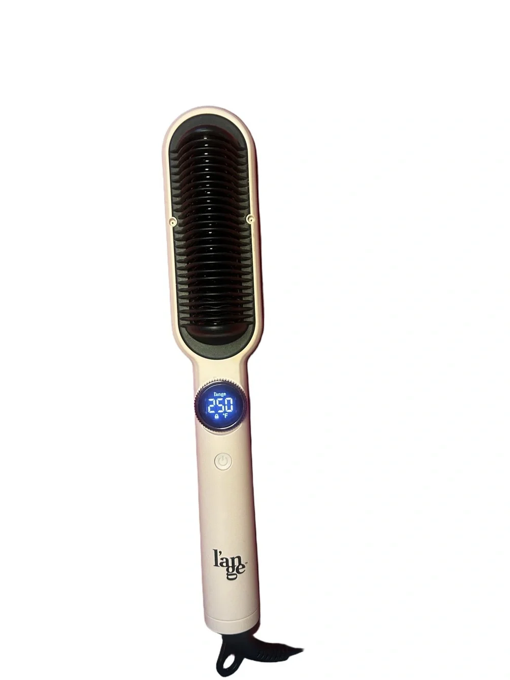 L’ange Electric Heated Hair Straightening Brush in blush pink